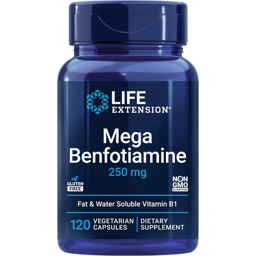Life Extension Mega Benfotiamine 250 mg 120 vegetarian capsules bottle