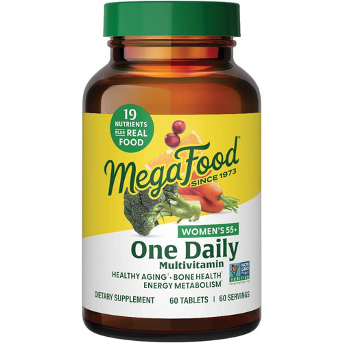 MegaFood Women's 55+ One Daily Multivitamin 60 tablets bottle