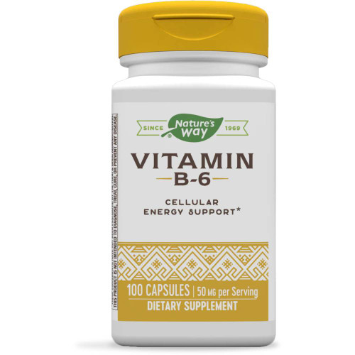 Nature's Way Vitamin B-6 50 mg 100 capsule bottle