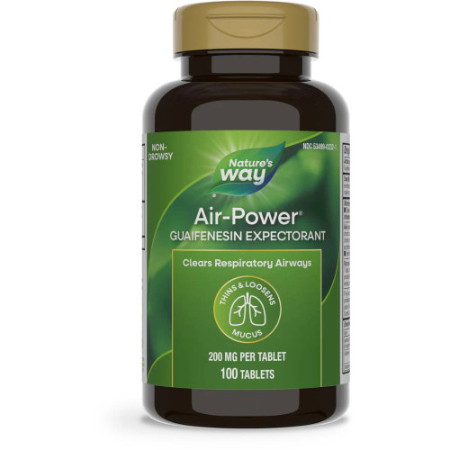 Nature's Way Air-Power Guaifenesin Expectorant 100 tablets bottle