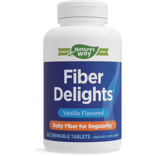 Nature's Way Fiber Delights Vanilla 60 chewable tablets bottle