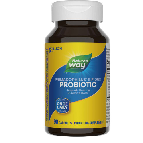 Nature's Way Primadophilus Bifidus Once Daily 5 billion probiotic 90 capsule bottle