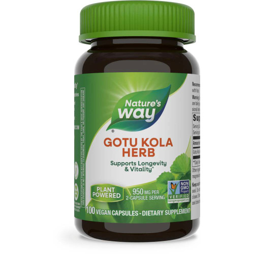 Nature's Way Gotu Kola Herb 950 mg 100 vegan capsule bottle
