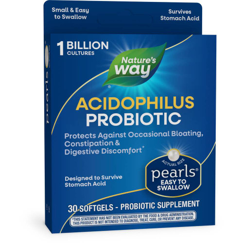 Nature's Way Acidophilus Probiotic Pearls 30 softgels box