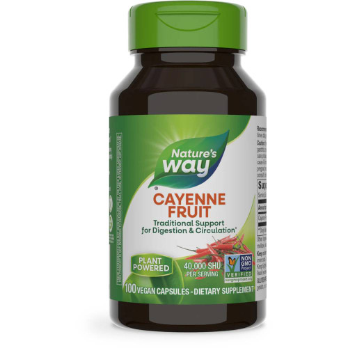Nature's Way Cayenne Fruit 100 vegan capsules bottle