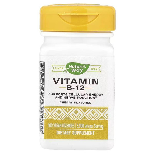 Nature's Way Vitamin B-12 cherry flavored 100 lozenge bottle