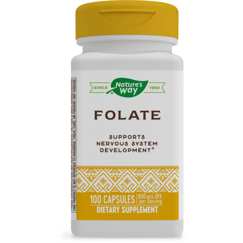 Nature's Way Folate 800 mcg DFE 100 capsules bottle