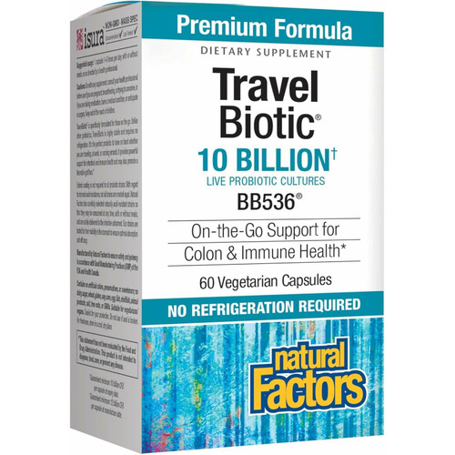 Natural Factors TravelBiotic 10 Billion - 60 Capsules