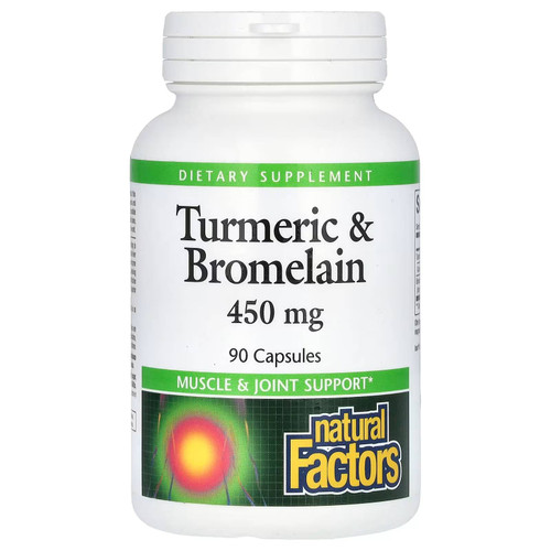 Natural Factors Turmeric & Bromelain 450mg - 90 Capsules
