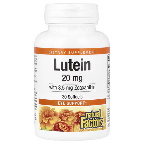 Natural Factors Lutein 20 mg 30 softgels bottle