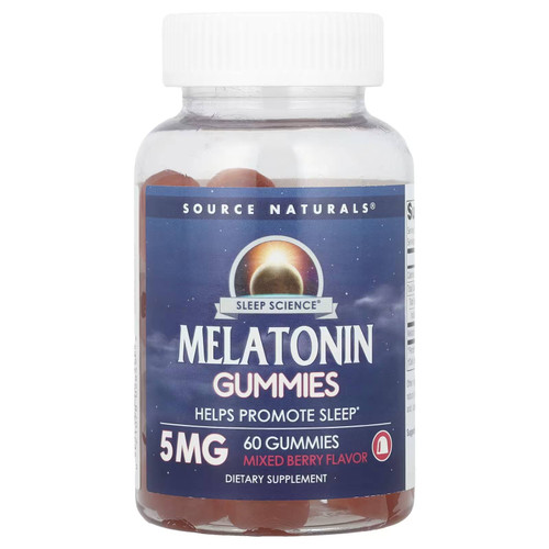 Source Naturals Sleep Science Melatonin 5 mg Mixed Berry 60 gummies bottle