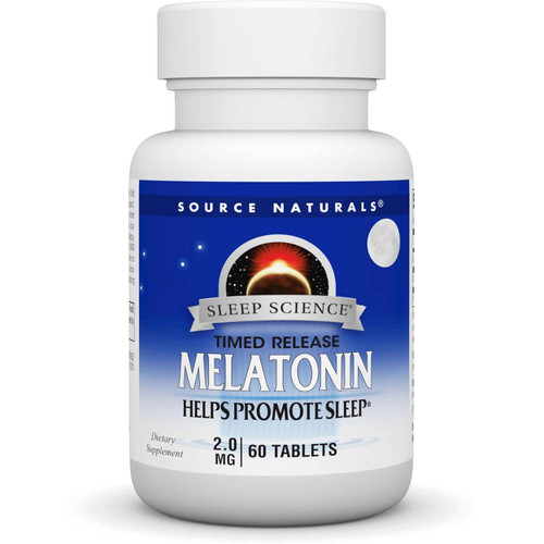 Source Naturals Sleep Science Timed Release Melatonin 2 mg 60 tablets bottle