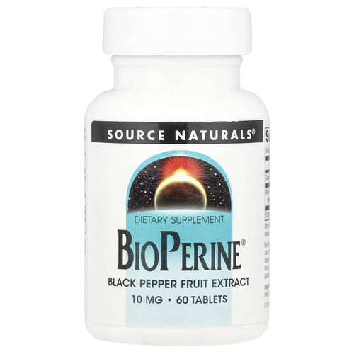 Source Naturals BioPerine Black Pepper Fruit Extract 10 mg 60 tablets bottle