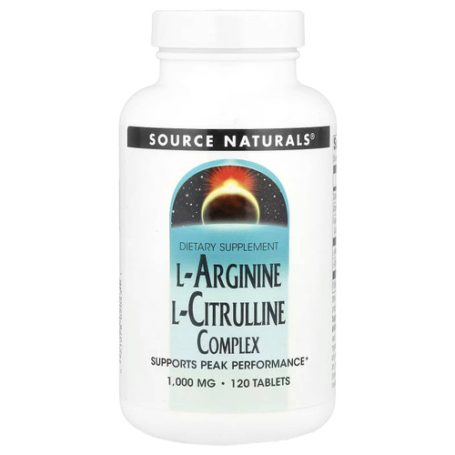 Source Naturals L-Arginine L-Citrulline Complex 1,000 mg 120 tablets bottle