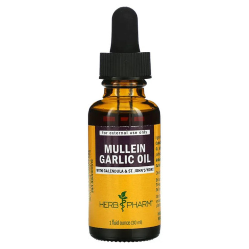 Herb Pharm Mullein Garlic Oil 1 fl oz (30 mL) dropper bottle