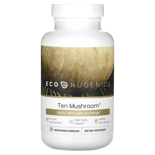 EcoNugenics Ten Mushroom Formula 120 capsule bottle