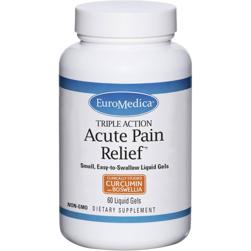 EuroMedica Triple Action Acute Pain Relief 60 softgel bottle