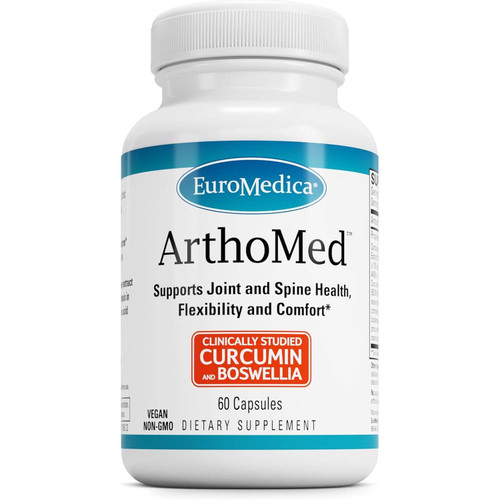 EuroMedica ArthoMed Clinically Studied Curcumin and Boswellia 60 capsule bottle
