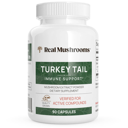 Real Mushrooms Turkey Tail Mushroom Extract Capsules - 90 Capsules