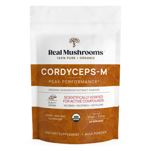 Real Mushrooms Cordyceps-M Peak Performance Organic Mushroom Extract Powder 60 g pouch