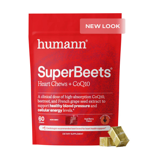 HumanN SuperBeets Heart Chews + CoQ10 60 chews pouch
