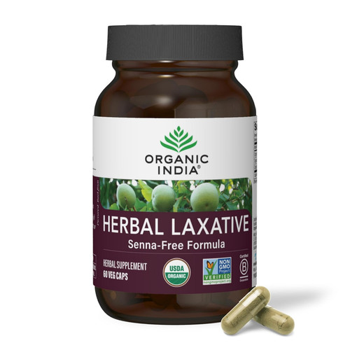 Organic India Herbal Laxative Senna-Free Formula 60 veg capsule bottle