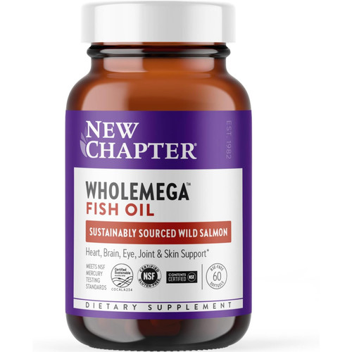 New Chapter Wholemega Fish Oil wild salmon 60 softgel bottle