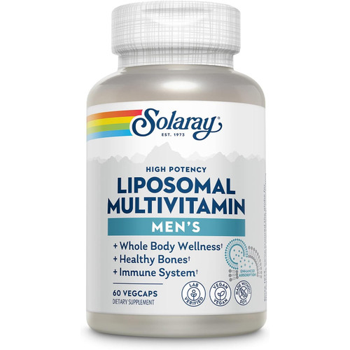 Solaray Liposomal Men's Multivitamin whole body bones immune 60 VegCap bottle