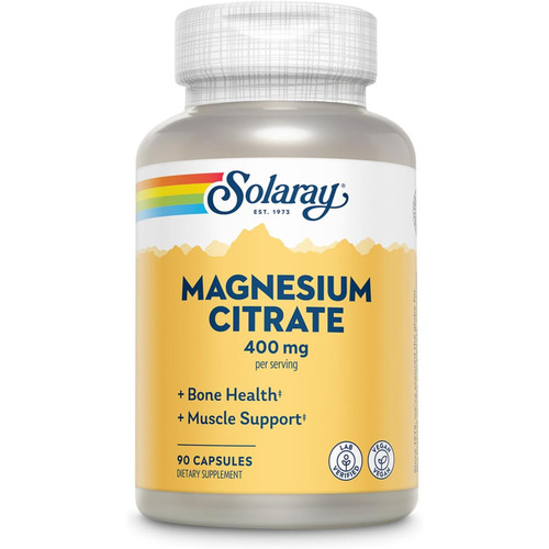 Solaray Magnesium Citrate 400 mg 90 capsule bottle