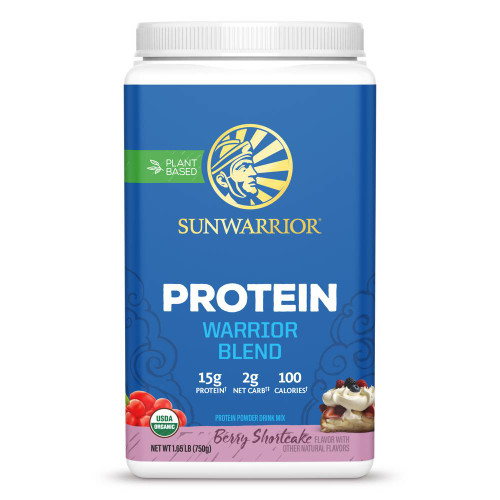 Sunwarrior Warrior Blend Berry Shortcake plant protein 15 g 750 g tub