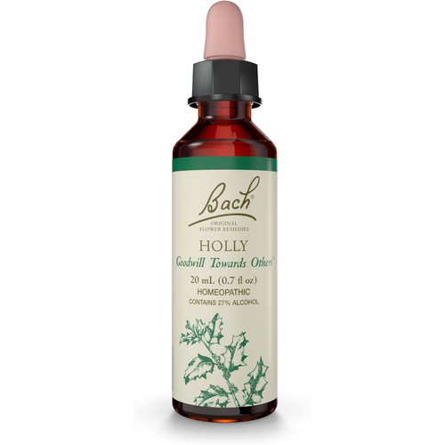 Bach Holly Goodwill Towards Others flower essence 20 mL dropper bottle