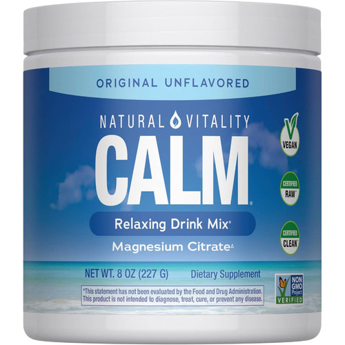 Natural Vitality CALM Magnesium Citrate Relaxing Drink Mix Original Unflavored 8 oz (227 g) tub