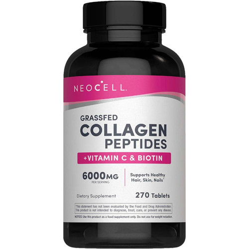 NeoCell Grass Fed Collagen Peptides + Vitamin C & Biotin 6000 mg 270 tablet bottle