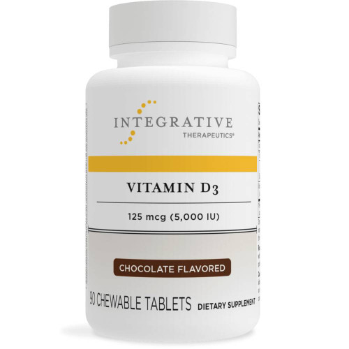 Integrative Therapeutics Vitamin D3 125 mcg (5,000 IU) chocolate 90 chewable tablet bottle