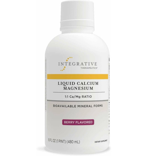 Integrative Therapeutics Liquid Calcium Magnesium 1:1, Berry Flavor - 480 Milliliters