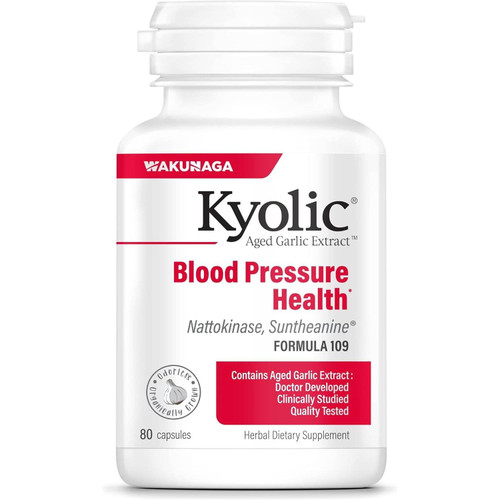 Wakunaga Kyolic Aged Garlic Extract Formula 109 - Blood Pressure Health - 80 Capsules