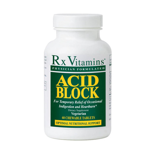 Rx Vitamins Acid Block chewable 60 tablets bottle