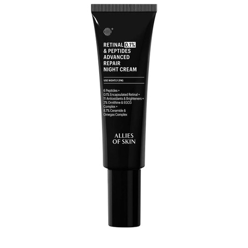 Allies of Skin Retinal 0.1% & Peptides Advanced Repair Night Cream tube