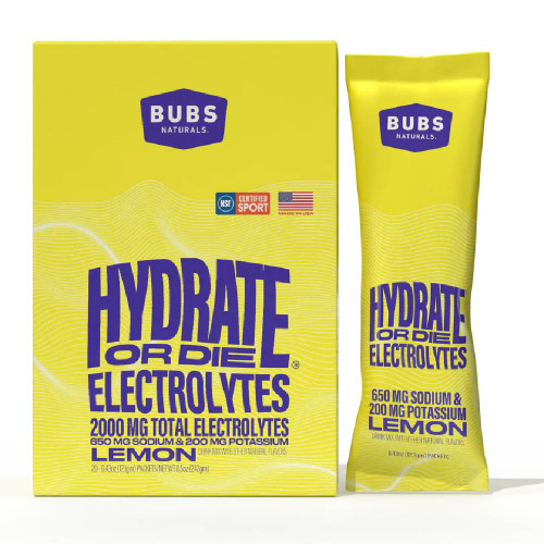 Bubs Naturals Hydrate or Die Electrolytes - Lemon - 20 Packets