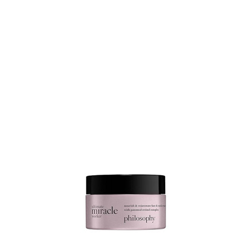 philosophy ultimate miracle worker nourish and rejuvenate face and neck cream jar