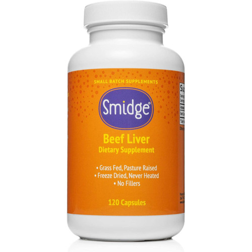Smidge Beef Liver Capsules - Protein & Vitamin A - Grass-fed - 120 Capsules