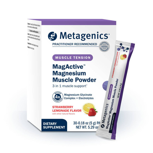 Metagenics MagActive Magnesium Muscle Powder, Strawberry Lemonade - 30 Packets