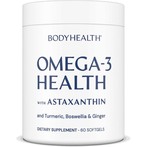 BodyHealth Omega-3 Health with astaxanthin, turmeric, boswellia and ginger 60 softgel jar