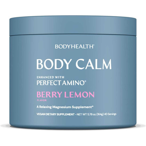 BodyHealth Body Calm berry lemon magnesium 164 g light blue tub