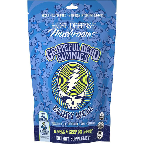Host Defense Beary Well Grateful Dead elderberry mushroom 90 gummies