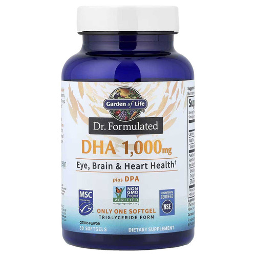 Garden of Life Dr. Formulated DHA 1000 mg 30 softgels bottle