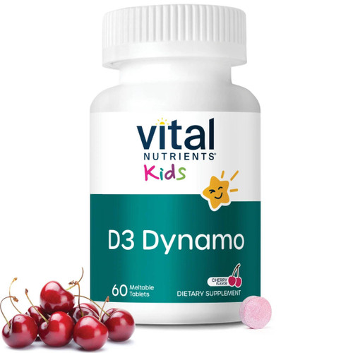 Vital Nutrients D3 Dynamo Meltable Tablets, Vitamin D, Cherry - 60 Tablets