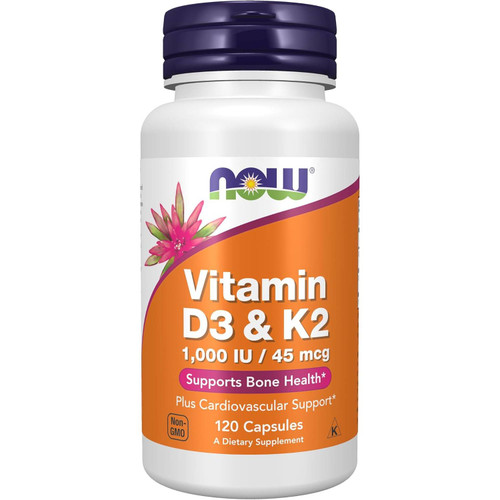 NOW Foods Vitamin D-3 & K-2 - 120 Capsules