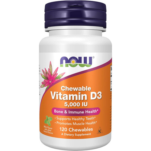 NOW Foods Vitamin D-3 5000IU - 120 Chewables
