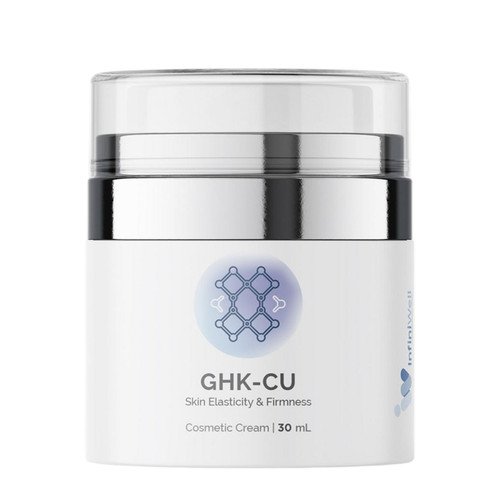 InfiniWell GHK-CU copper peptide serum 30 ml airless pump bottle front view